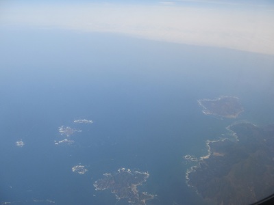 ゆっきーの初めてて物語ー空から見る女川上空・江島、金華山