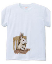 椅子に座ったウサギ イラスト Tシャツ スゥエット パーカー
