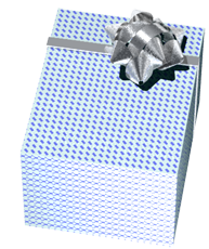 プレゼント包装ボックス＋くるくるリボン（青）１