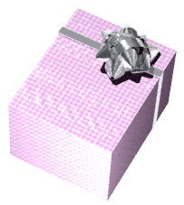 プレゼント包装ボックス＋くるくるリボン（ピンク）３