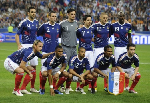 フランス代表集合写真vsルーマニアEURO2012