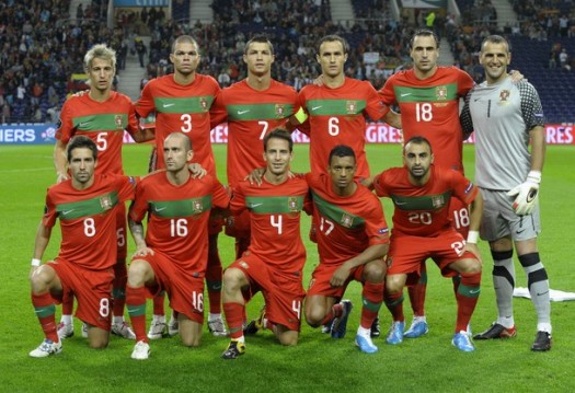 ポルトガル代表集合写真vsデンマークEURO2012