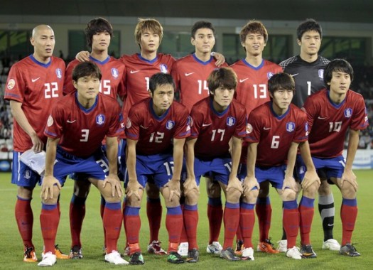 韓国代表集合写真vsウズベキスタン2011アジアカップ