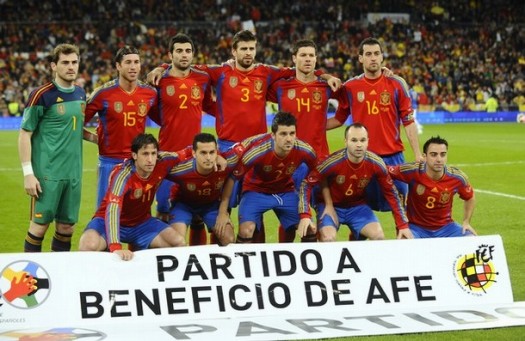 スペイン代表集合写真vsコロンビア国際親善試合