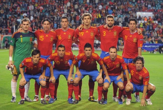 スペイン代表集合写真vsリトアニアEURO2012