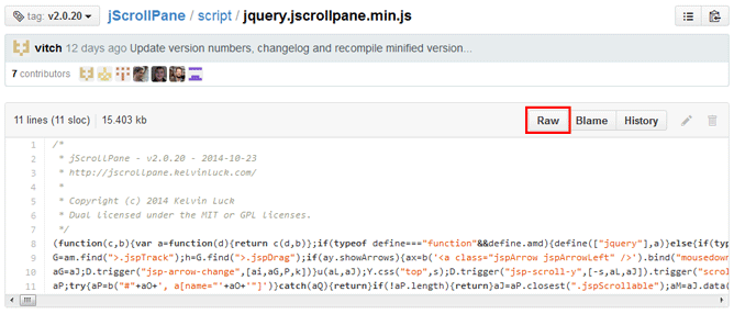「jquery.jscrollpane.min.js」のダウンロード