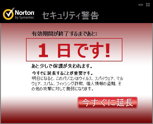 Norton Internet Security 2012 セキュリティ警告 | きままテック