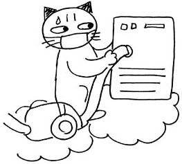 空気清浄機をセットする猫のニャン太郎