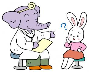 象の医師とウサギの患者