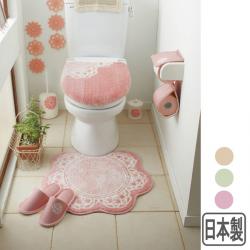 かわいい花の形のレース柄トイレマット【ピンク色の雑貨カタログ】