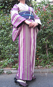 2010年10月伊勢木綿新柄紫縞1